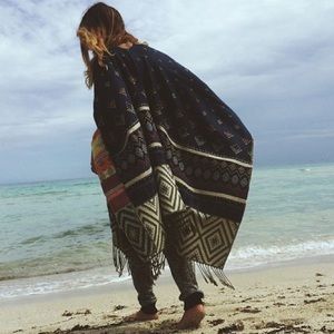 LF colorful aztec poncho scarf